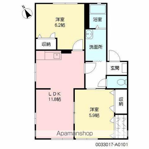 ステラパラッツオA(2LDK/1階)の間取り写真