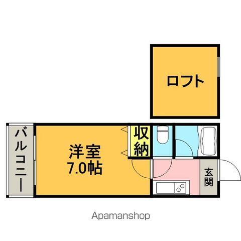 モアハイツ横手A棟(1K/2階)の間取り写真