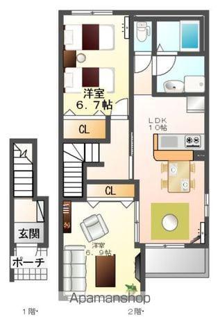 シェモアⅡ(2LDK/2階)の間取り写真