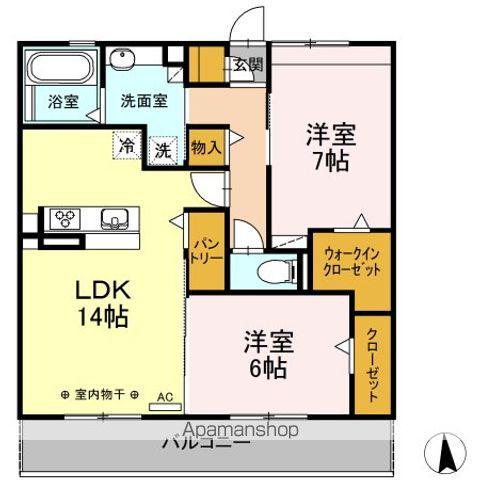 リブ フラット(2LDK/2階)の間取り写真