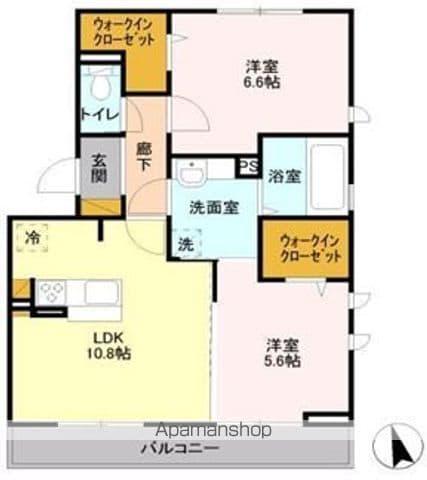 バリスサイトA(2LDK/1階)の間取り写真