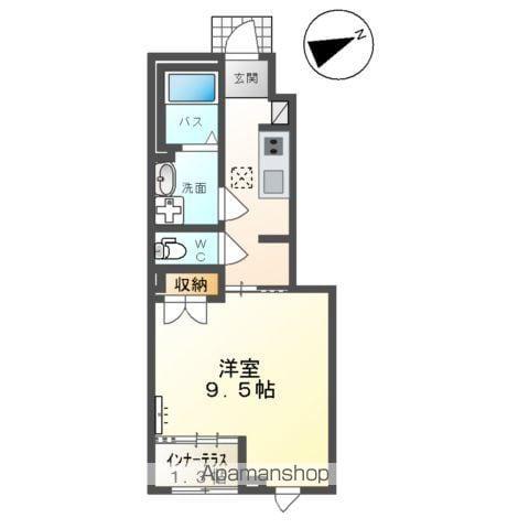 山形市錦町アパート(1K/1階)の間取り写真