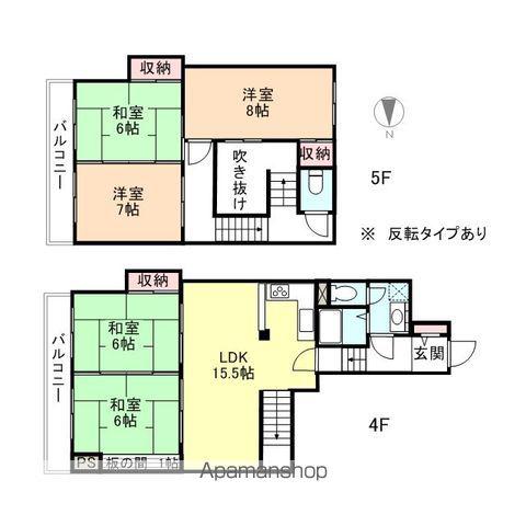 プレジデントステイツ上袋 D棟(5LDK/4階)の間取り写真