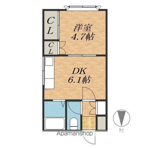 ハイムリバティ8(1DK/2階)の間取り写真