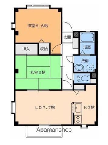 フォブールタウン石手白石A(2LDK/1階)の間取り写真