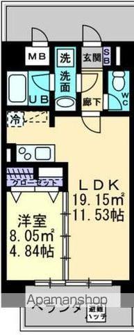 BIG・BAN瓦町駅東(1LDK/2階)の間取り写真