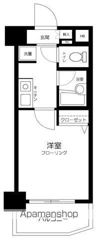 フューティバル汐留浜離宮パークサイドシティ(1K/5階)の間取り写真