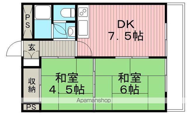 コーポ柴原(2DK/2階)の間取り写真