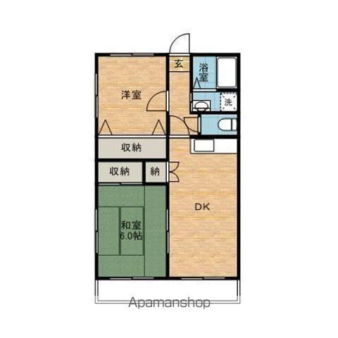 パルク・エクセラン(2DK/2階)の間取り写真