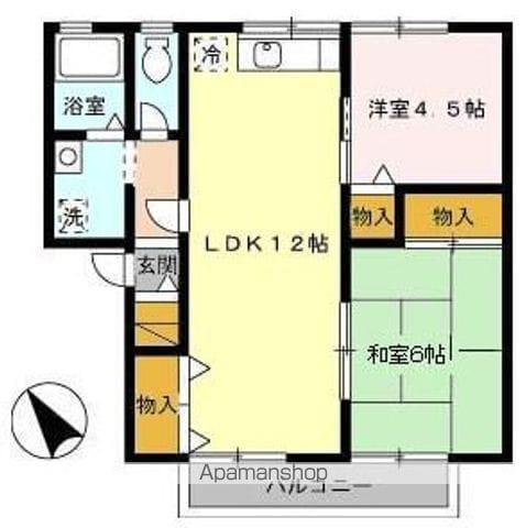 グランドュール(2LDK/2階)の間取り写真