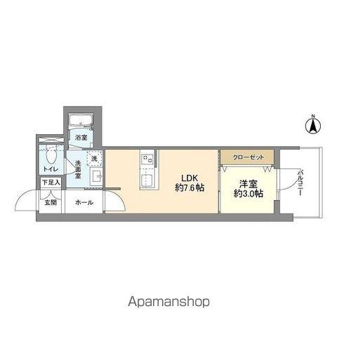 RJRプレシア南堀江(1DK/12階)の間取り写真