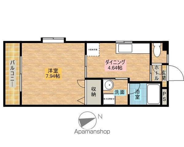 東海道本線 浜松駅 徒歩6分 4階建 築22年(1DK/3階)の間取り写真