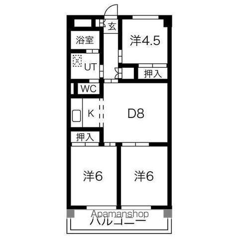 大椿ビルⅢ(3DK/1階)の間取り写真