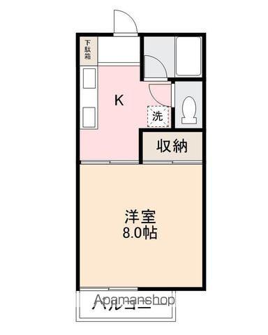 ELVITA三条(1K/1階)の間取り写真