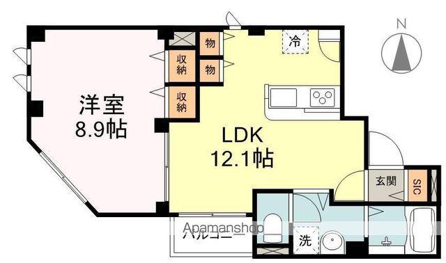MARINO上杉(1LDK/2階)の間取り写真