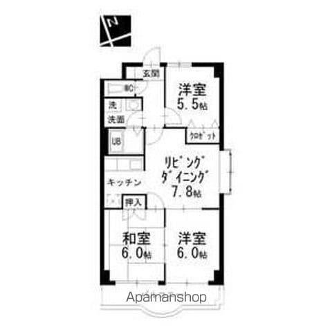 メゾン五反田(3LDK/2階)の間取り写真