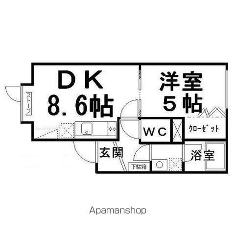 アイビス みわ(1DK/2階)の間取り写真