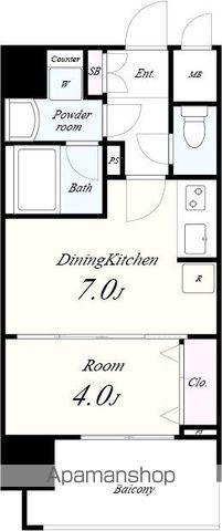 セイワパレス京町堀(1DK/13階)の間取り写真