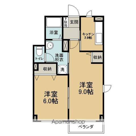 フルール(2K/1階)の間取り写真