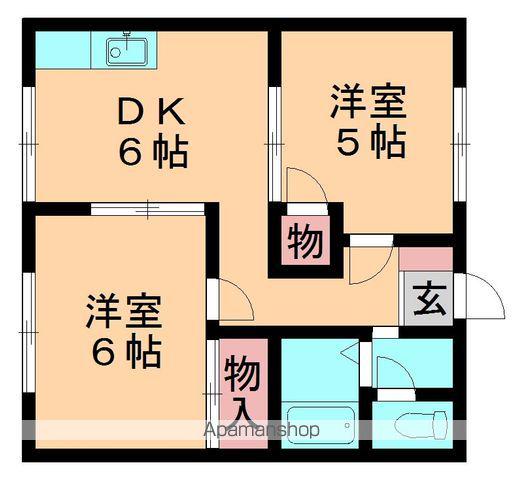 エステートピアR(2DK/1階)の間取り写真