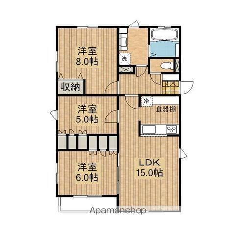 グリーン・クレイドル(3LDK/2階)の間取り写真