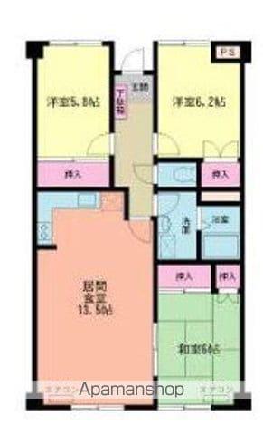 ロイヤルパレス天王台(3LDK/5階)の間取り写真