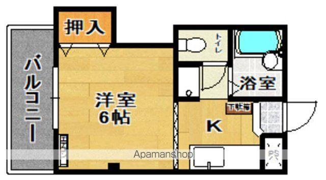 メゾンキャンパスⅡ(1K/1階)の間取り写真