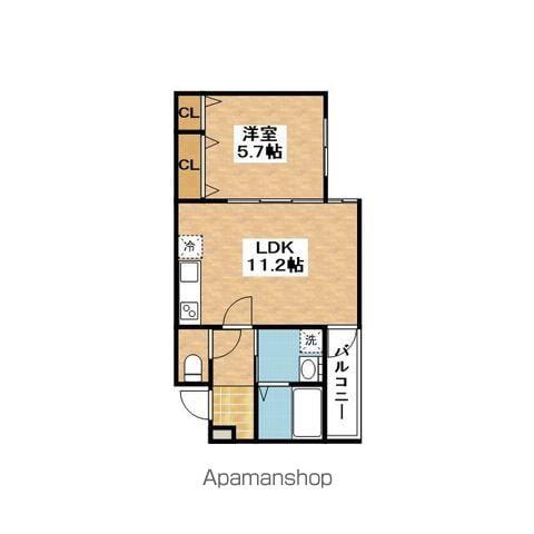 フジパレス相川(1LDK/2階)の間取り写真
