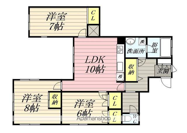 戸塚町テラスハウス(3LDK)の間取り写真