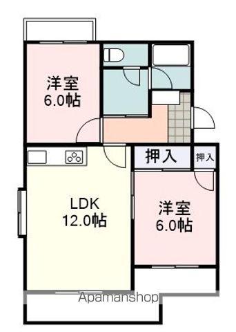 シオン竜南Ⅰ(2LDK/2階)の間取り写真