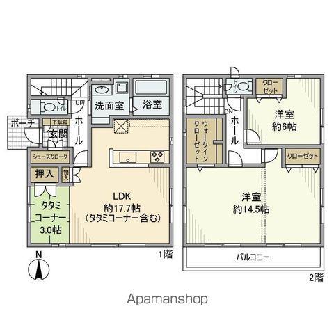 東武伊勢崎・大師線 越谷駅 バス乗車時間:4分 藤塚バス停で下車 徒歩4分 2階建 築40年(7DK)の間取り写真