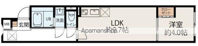 スカイヒルズ徳丸(1LDK/3階)の間取り写真