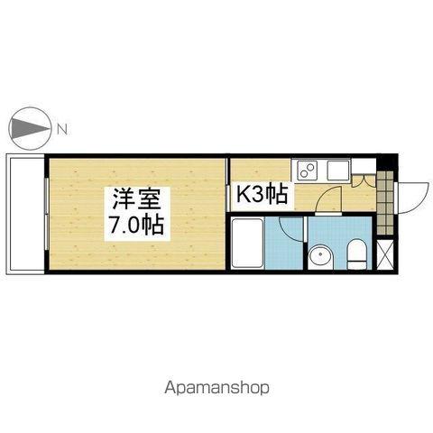 エルミオーレⅠ(1K/6階)の間取り写真