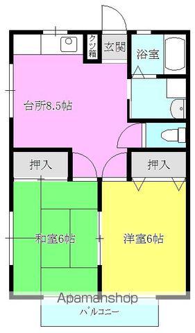コーポグリーンヒル(2LDK/1階)の間取り写真