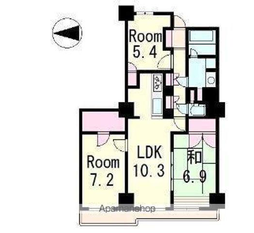 ウイングビュー(3LDK/10階)の間取り写真