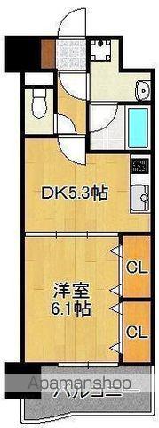 ニューシティアパートメンツ南小倉Ⅱ(1DK/2階)の間取り写真