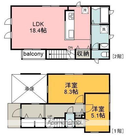 京王電鉄京王線 調布駅 徒歩7分 2階建 築6年(2LDK)の間取り写真