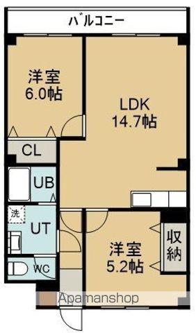 チェリーコートⅢ(2LDK/4階)の間取り写真
