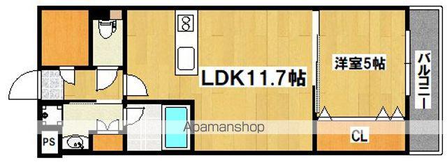 エスタジオ針中野(1LDK/4階)の間取り写真
