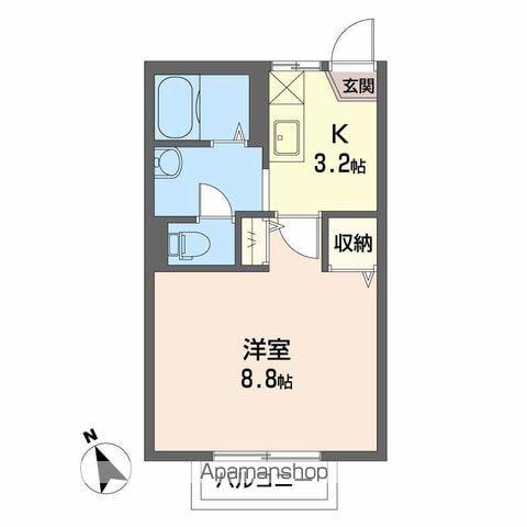 サライ21 AB棟(1K/2階)の間取り写真