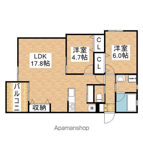 CYBELE 御器所(2LDK/1階)の間取り写真