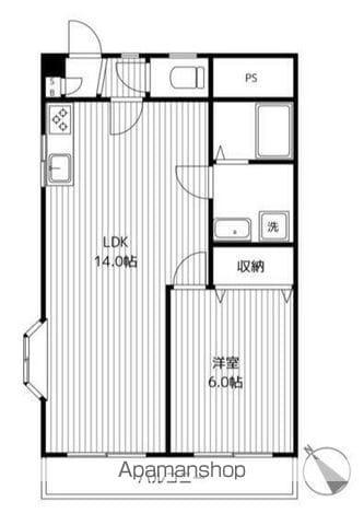 岡本ビル(1LDK/3階)の間取り写真
