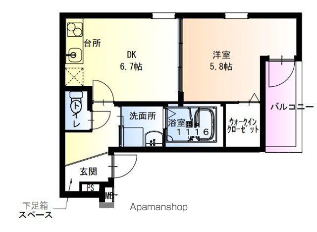 フジパレス百舌鳥駅東(1DK/1階)の間取り写真