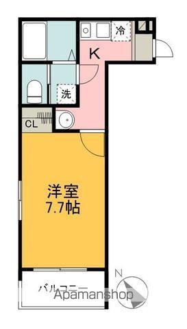 MELLAS新狭山Ⅲ(1K/1階)の間取り写真