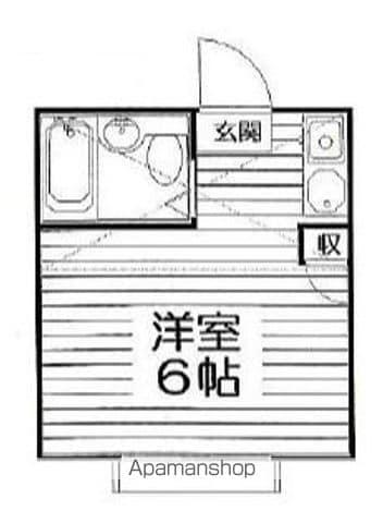 ペアパレス若宮(ワンルーム/2階)の間取り写真