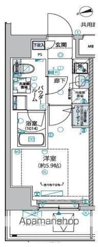 ヴァローレ松戸フィーロ(1K/7階)の間取り写真