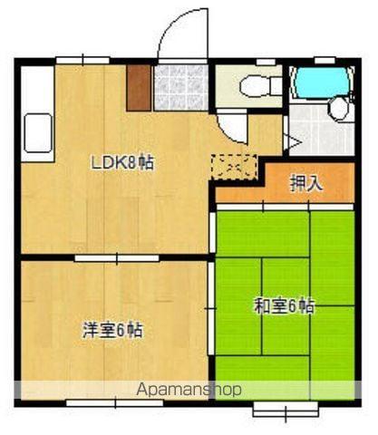 スイートパレス北柏(2LDK/1階)の間取り写真
