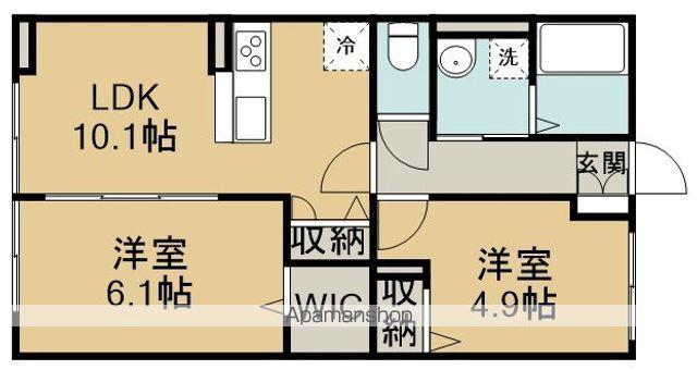 ハイムメゾン新狭山B(2LDK/1階)の間取り写真
