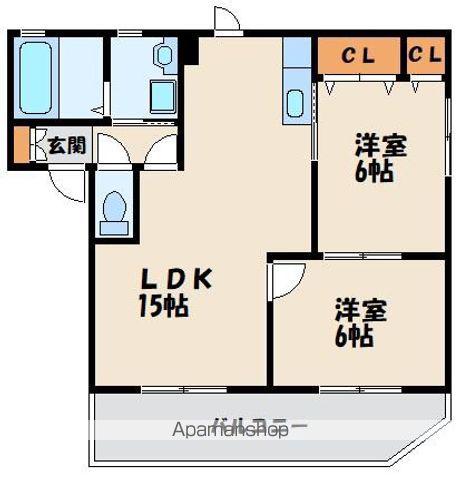 グランシード三苫(2LDK/2階)の間取り写真