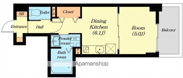 テトラ向陽(1DK/2階)の間取り写真